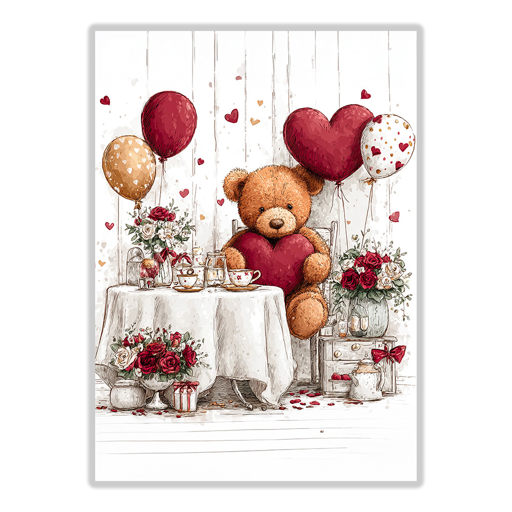Image Carte de Saint-Valentin - Ourson en peluche St-Valentin